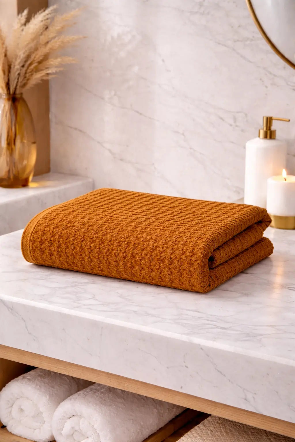 Waffle Grande Bath Towel – Lightweight, Fast-Drying, Everyday Luxury, 220 GSM