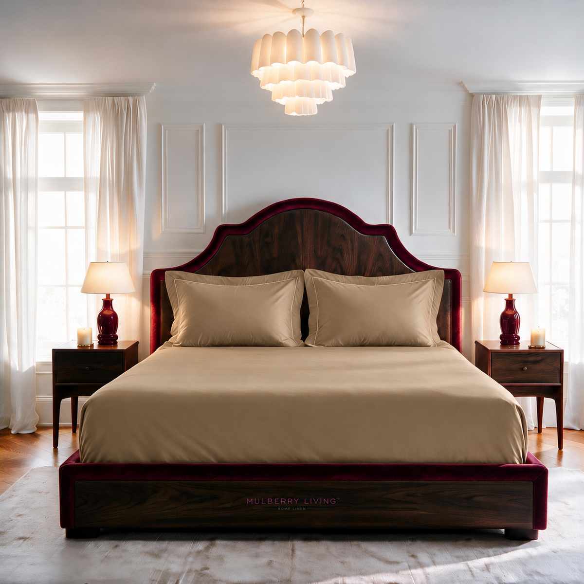 Breathable Sateen Super King Fitted Bedsheet Set | Includes 2 Pillow Covers