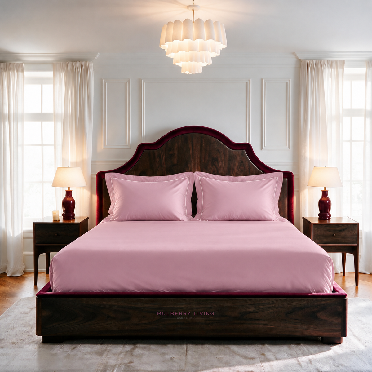 Breathable Sateen Super King Fitted Bedsheet Set | Includes 2 Pillow Covers