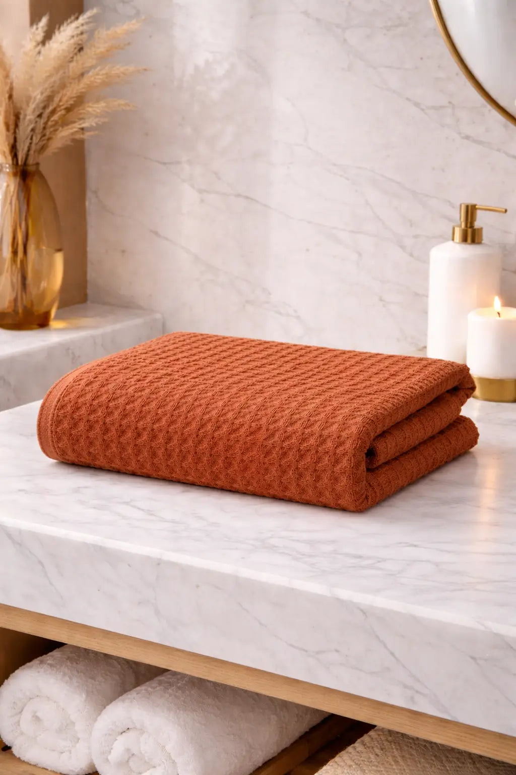 Waffle Grande Bath Towel – Lightweight, Fast-Drying, Everyday Luxury, 220 GSM