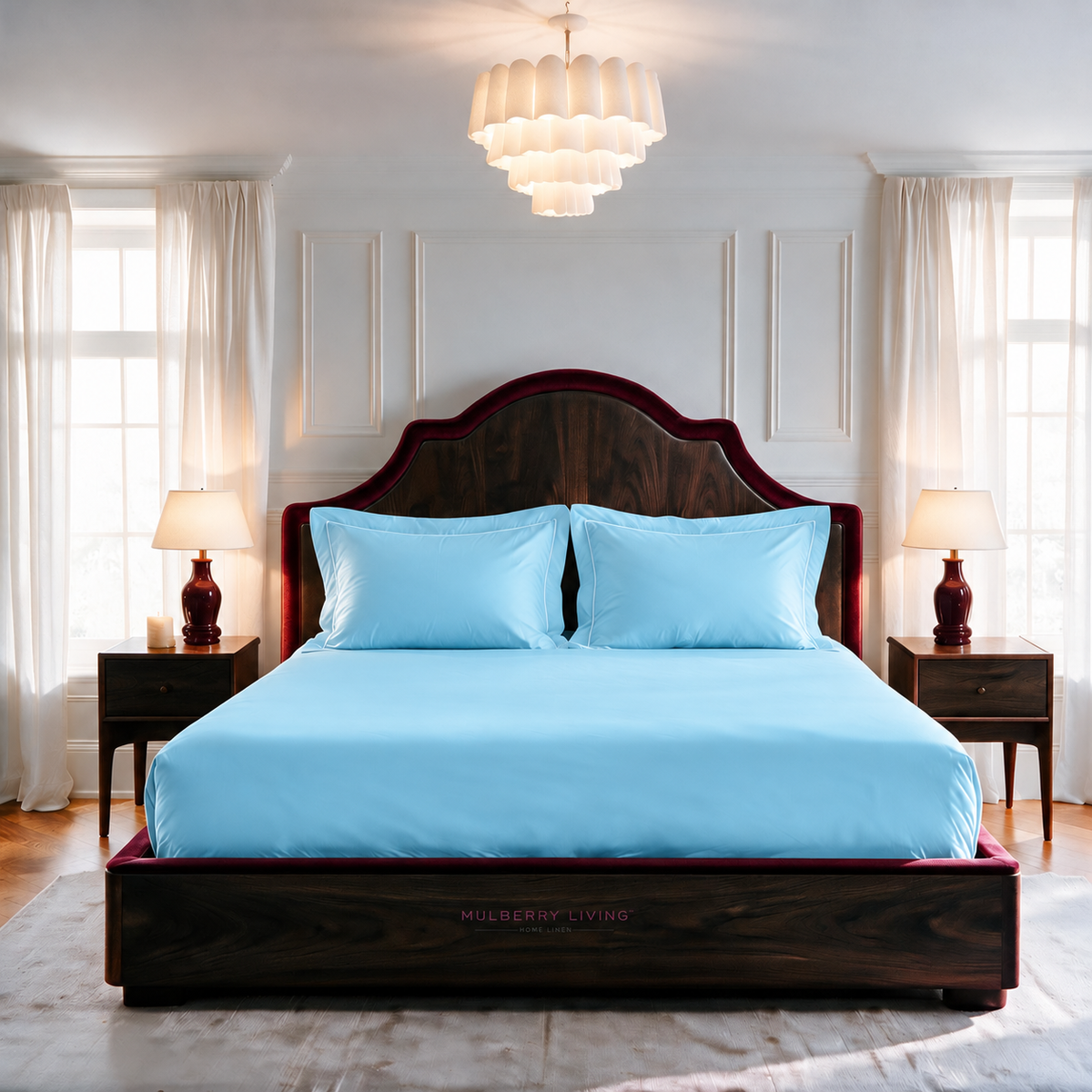 Breathable Sateen Super King Fitted Bedsheet Set | Includes 2 Pillow Covers