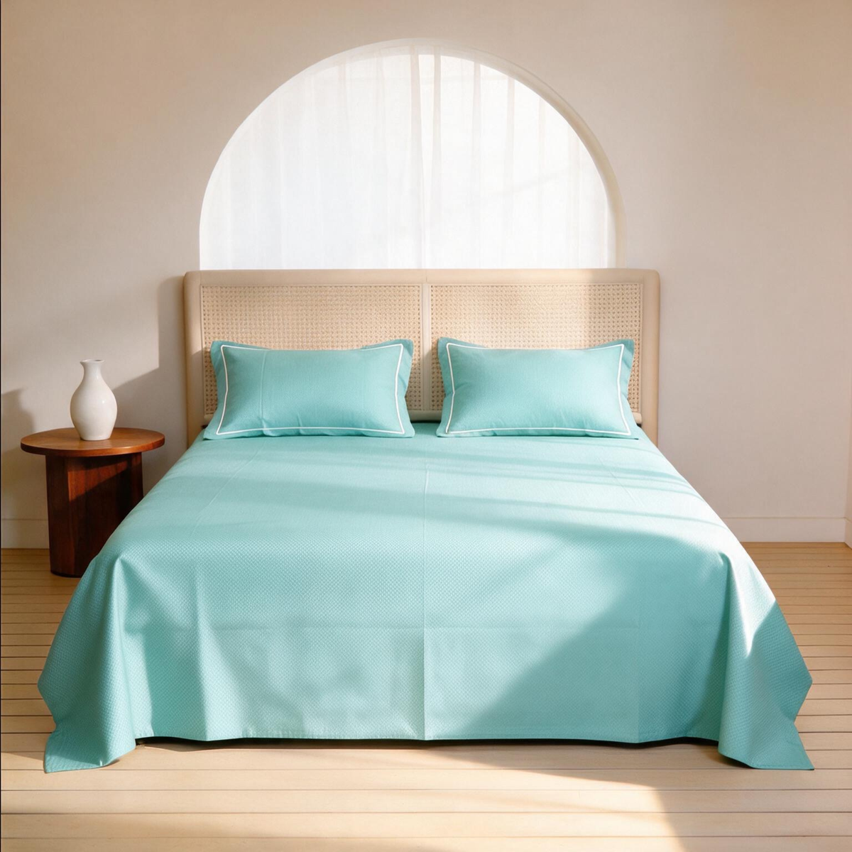Micro  Checkered Super King Sateen Bedsheet Set with 2 Pillow Covers – Soft & Breathable