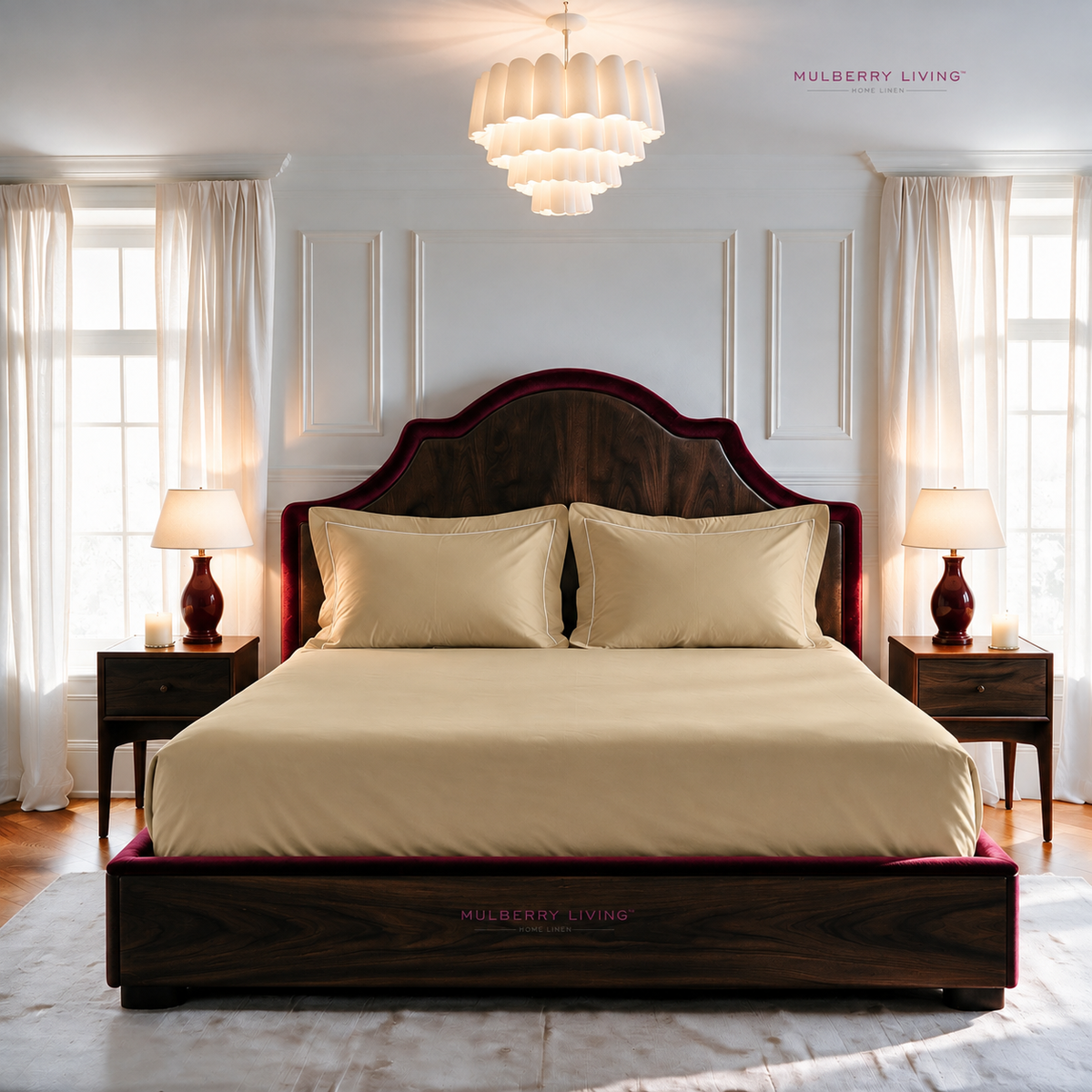 Breathable Sateen Super King Fitted Bedsheet Set | Includes 2 Pillow Covers