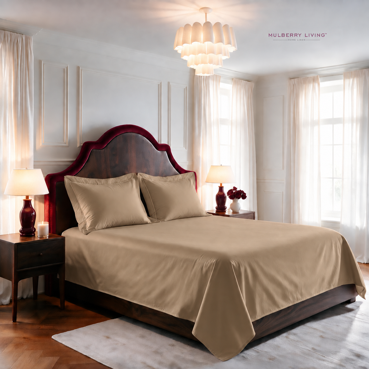 Minimal Solid Super Sateen Bedsheet Set with 2 Pillow Covers – Soft & Breathable