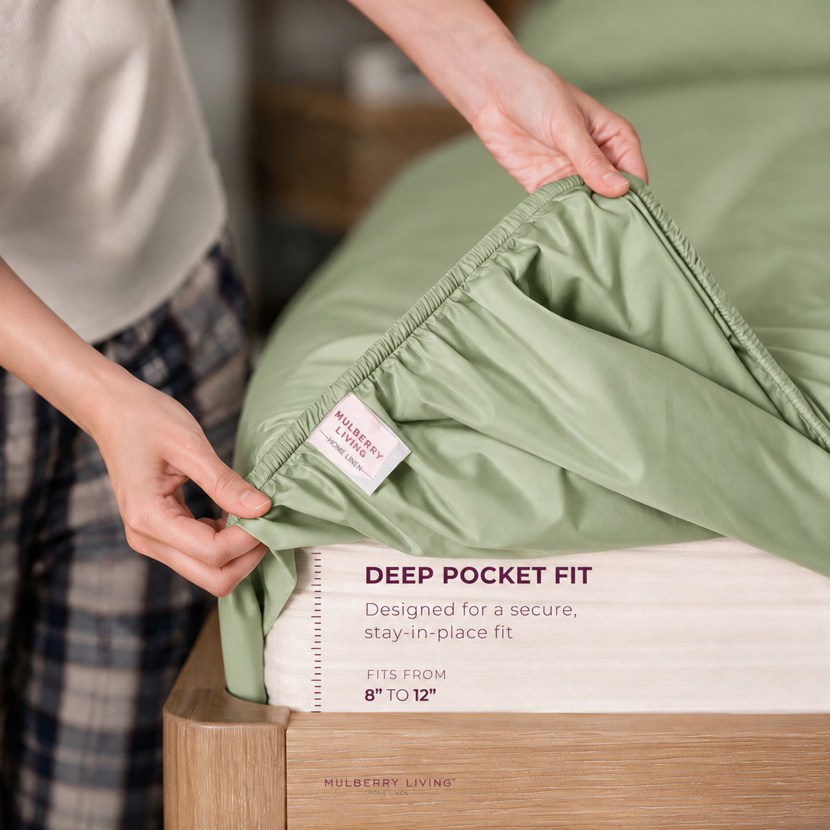 Breathable Sateen Super King Fitted Bedsheet Set | Includes 2 Pillow Covers