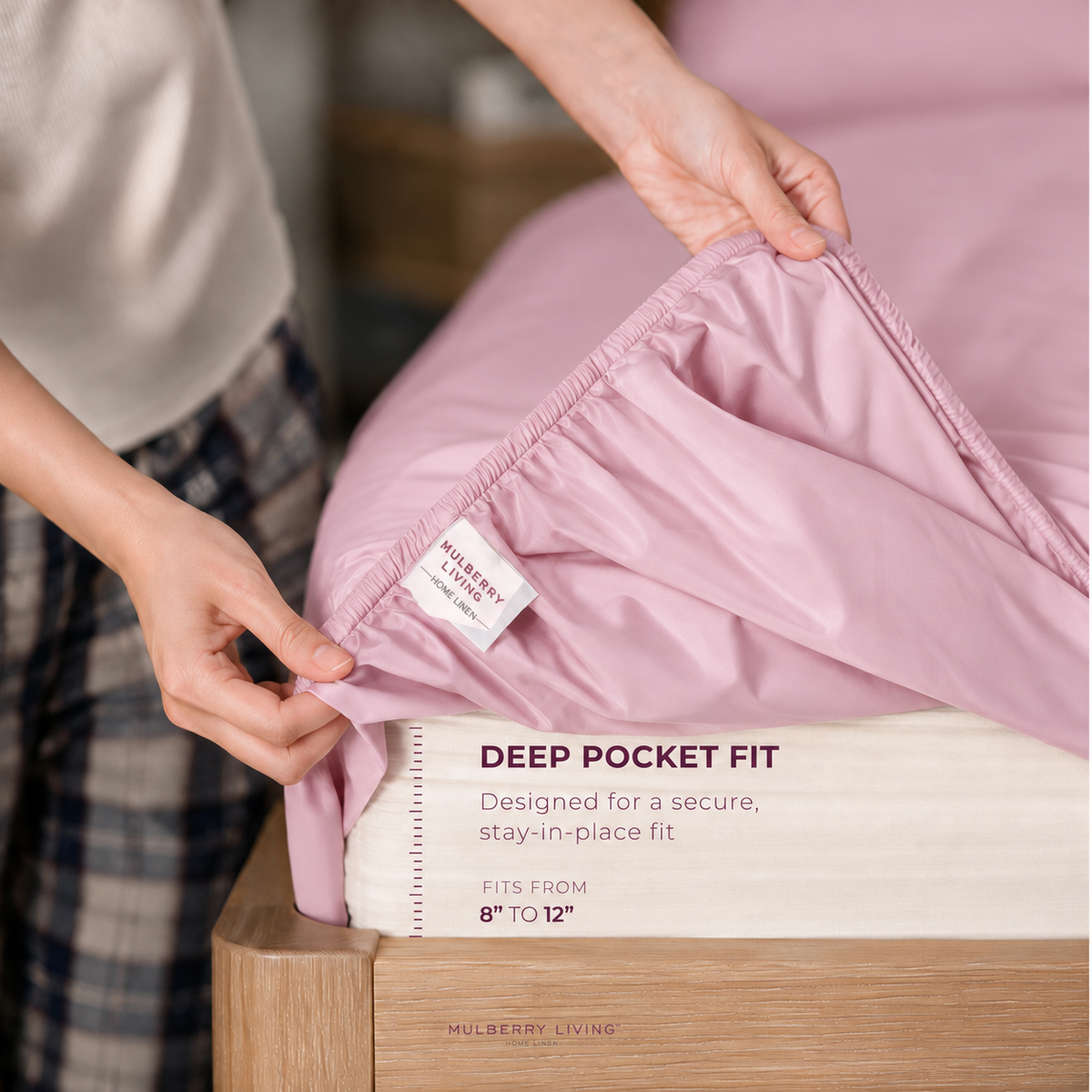 Breathable Sateen Super King Fitted Bedsheet Set | Includes 2 Pillow Covers
