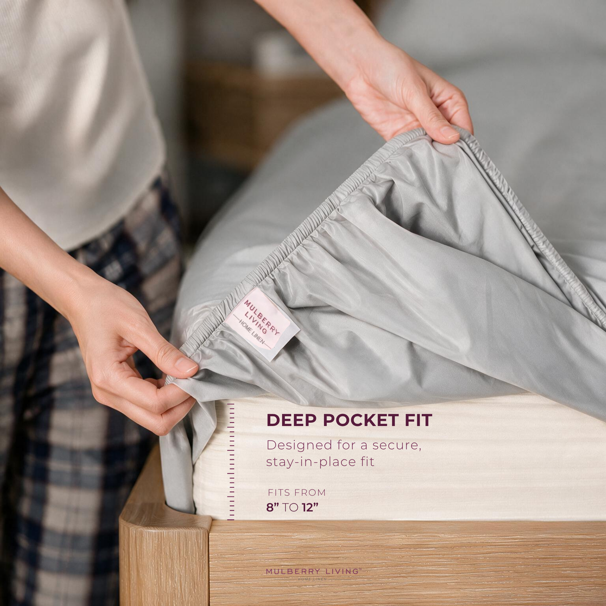 Breathable Sateen Super King Fitted Bedsheet Set | Includes 2 Pillow Covers