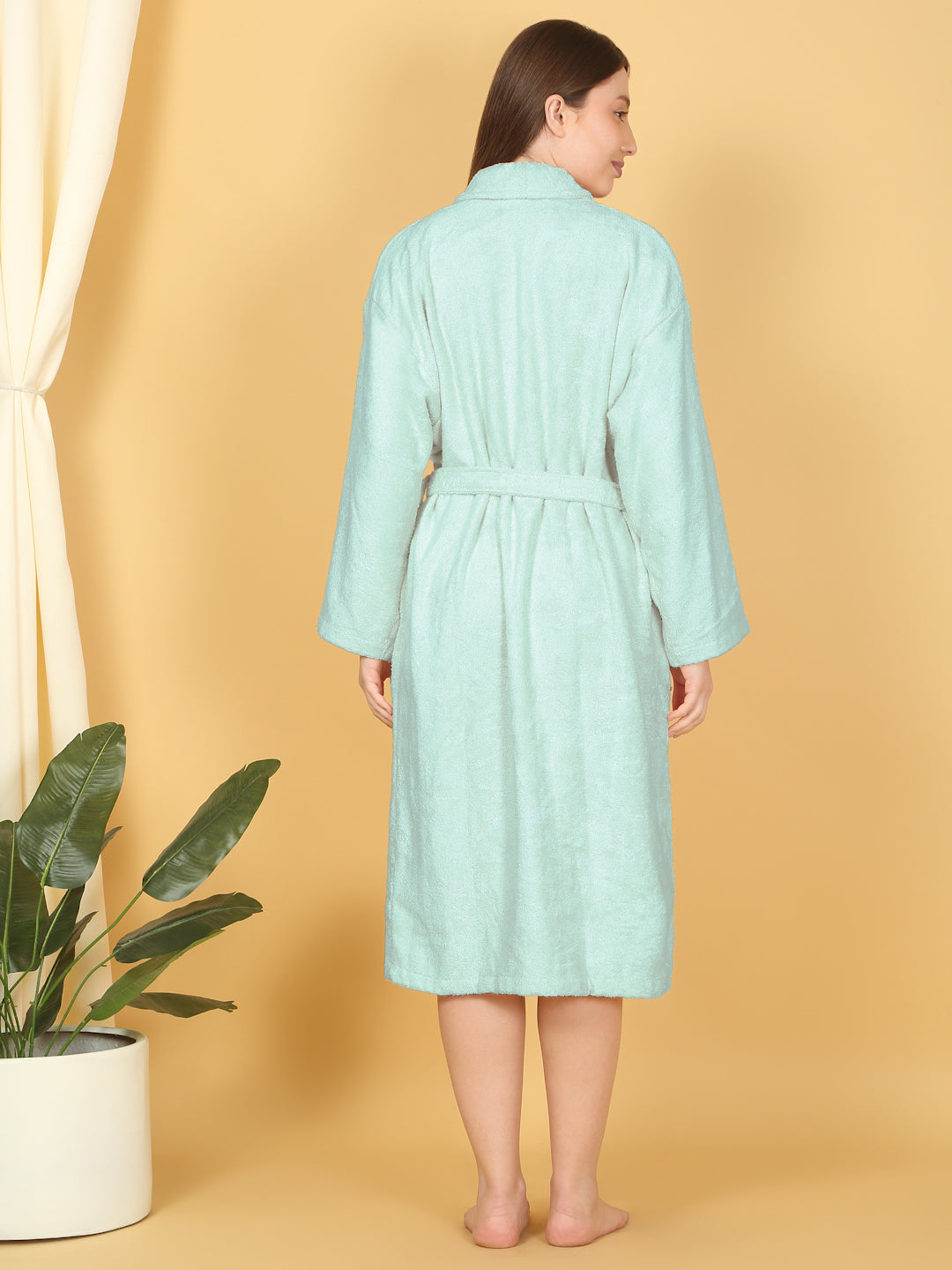 Bamboo Bliss Terry Bath Robe - Bamboo Cotton, Ultra-Soft & Lightweight, Unisex Free Size