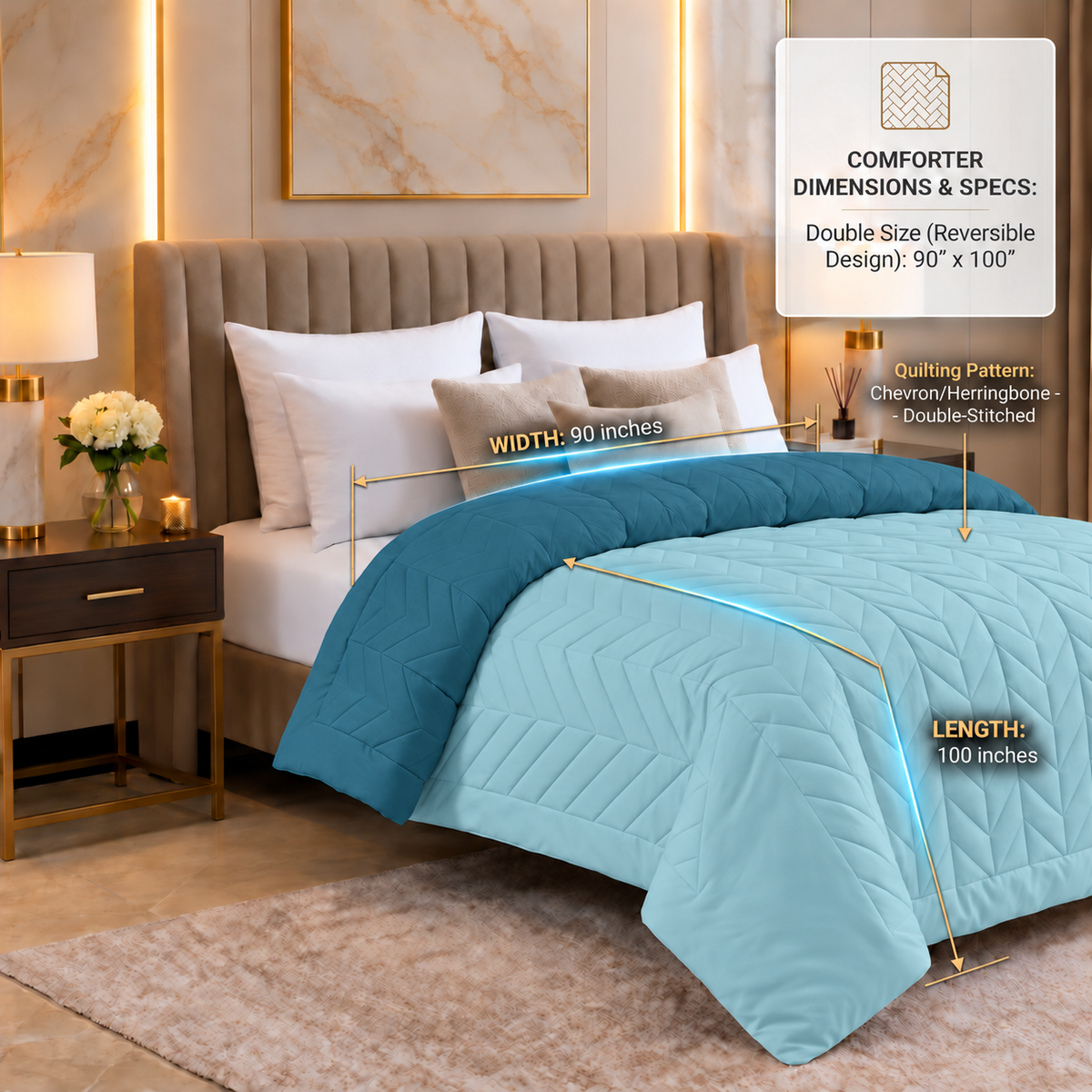 Dual Essence 150 GSM Reversible Comforter