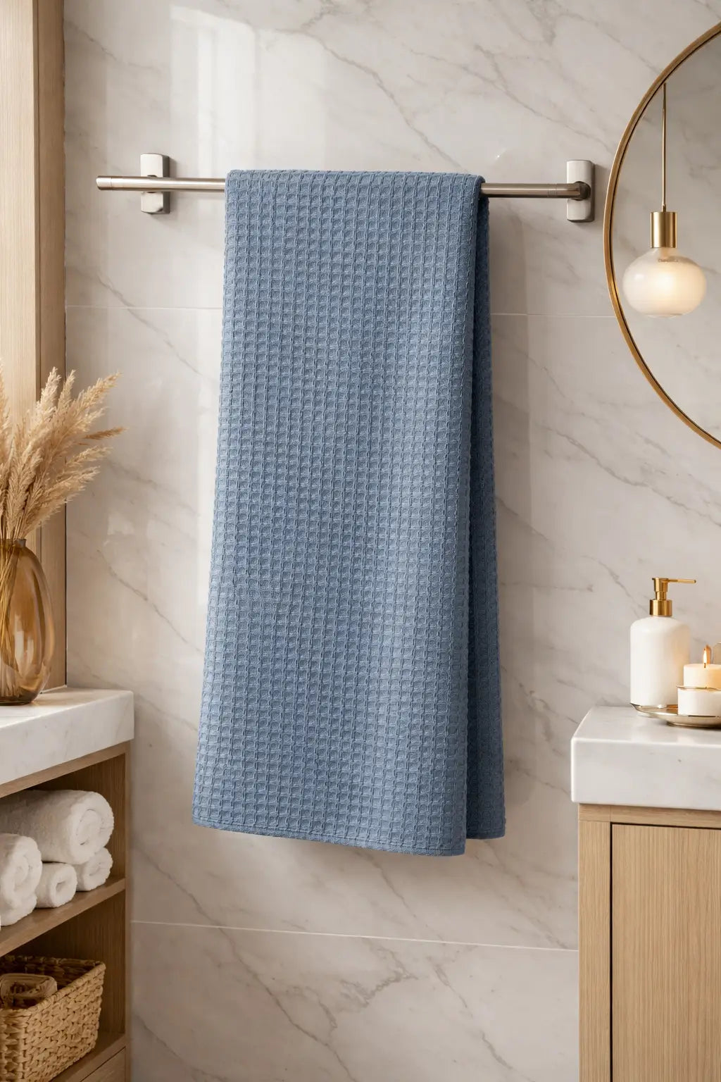 Waffle Grande Bath Towel – Lightweight, Fast-Drying, Everyday Luxury, 220 GSM