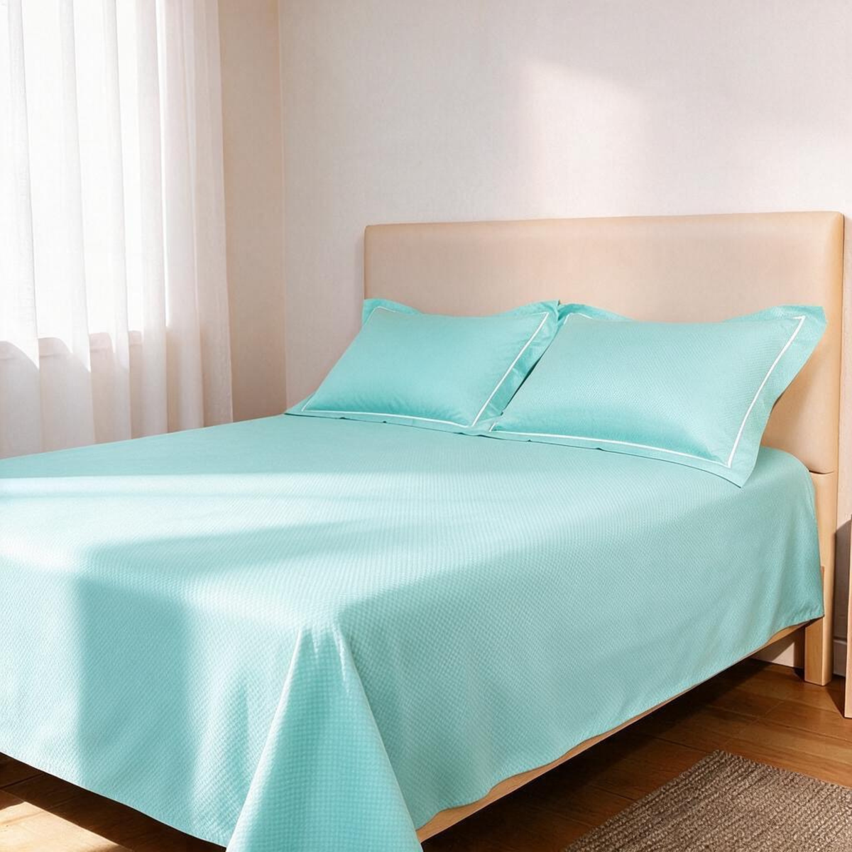 Micro  Checkered Super King Sateen Bedsheet Set with 2 Pillow Covers – Soft & Breathable