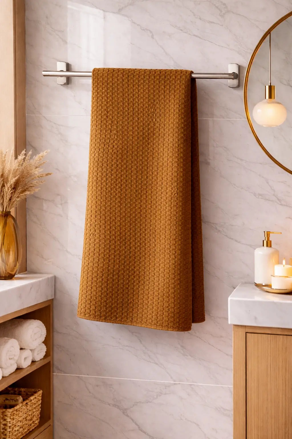 Waffle Grande Bath Towel – Lightweight, Fast-Drying, Everyday Luxury, 220 GSM