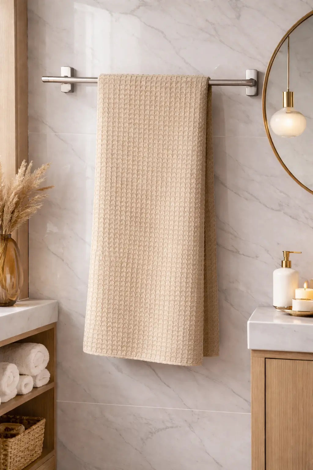 Waffle Grande Bath Towel – Lightweight, Fast-Drying, Everyday Luxury, 220 GSM