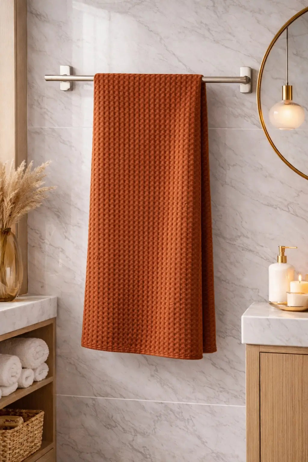 Waffle Grande Bath Towel – Lightweight, Fast-Drying, Everyday Luxury, 220 GSM