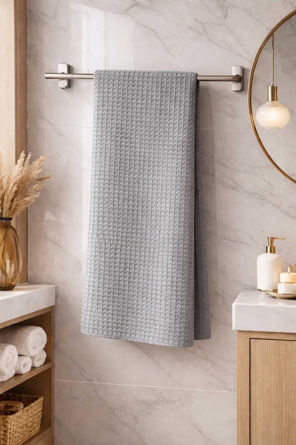Waffle Grande Bath Towel – Lightweight, Fast-Drying, Everyday Luxury, 220 GSM