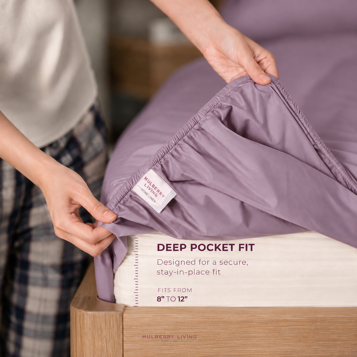Breathable Sateen Super King Fitted Bedsheet Set | Includes 2 Pillow Covers