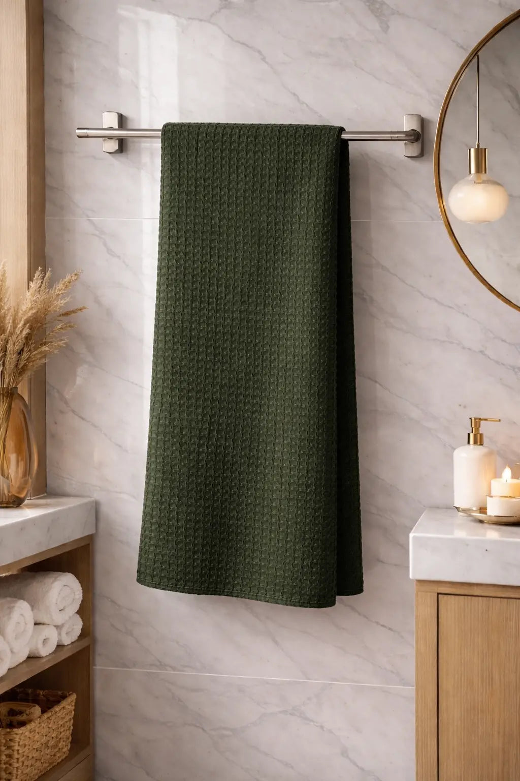 Waffle Grande Bath Towel – Lightweight, Fast-Drying, Everyday Luxury, 220 GSM
