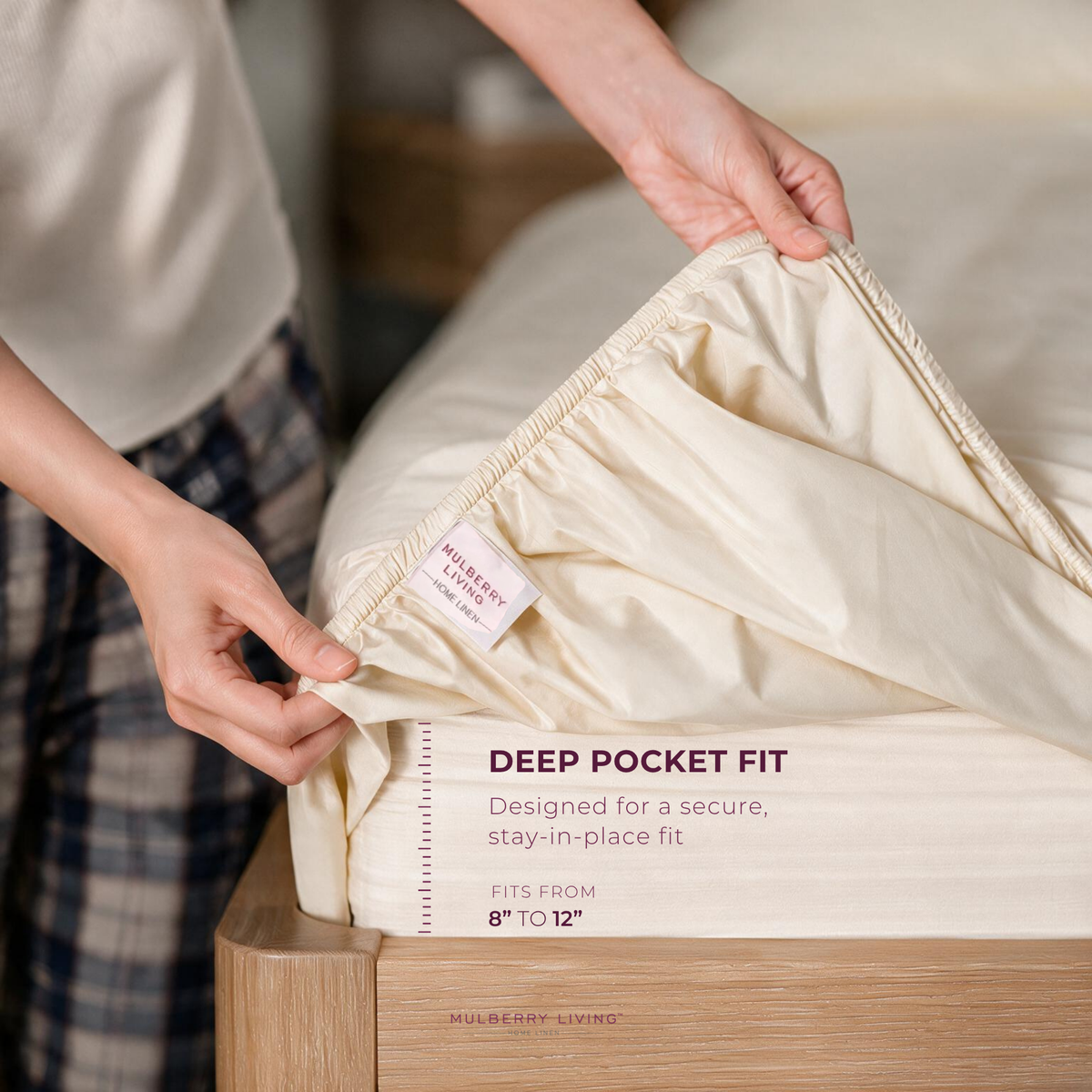 Breathable Sateen Super King Fitted Bedsheet Set | Includes 2 Pillow Covers