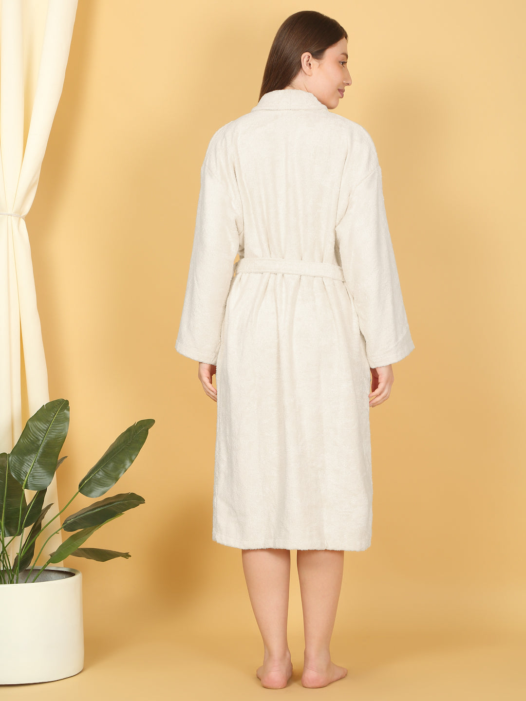 Bamboo Bliss Terry Bath Robe - Bamboo Cotton, Ultra-Soft & Lightweight, Unisex Free Size