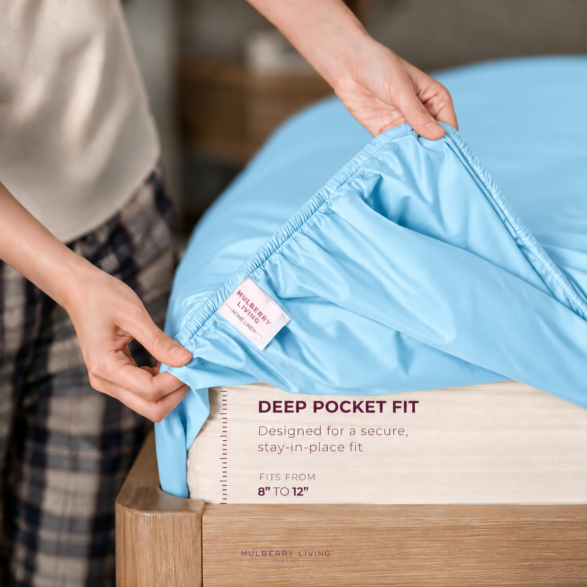 Breathable Sateen Super King Fitted Bedsheet Set | Includes 2 Pillow Covers