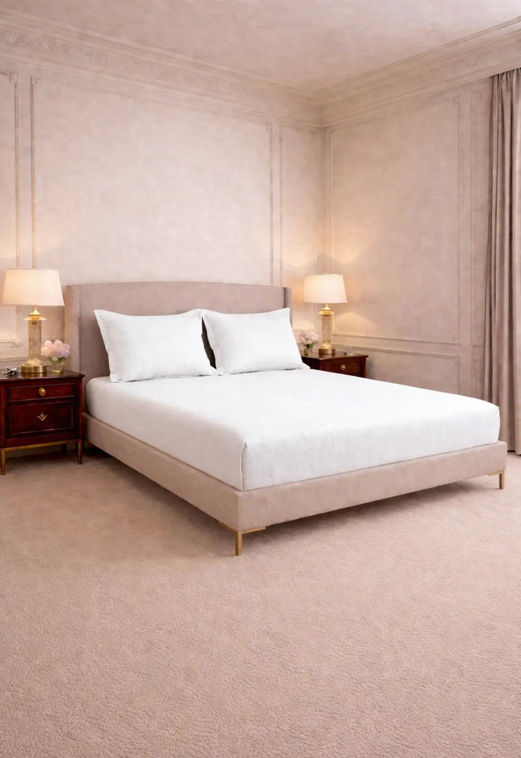 Micro  Checkered Super King Sateen Bedsheet Set with 2 Pillow Covers – Soft & Breathable