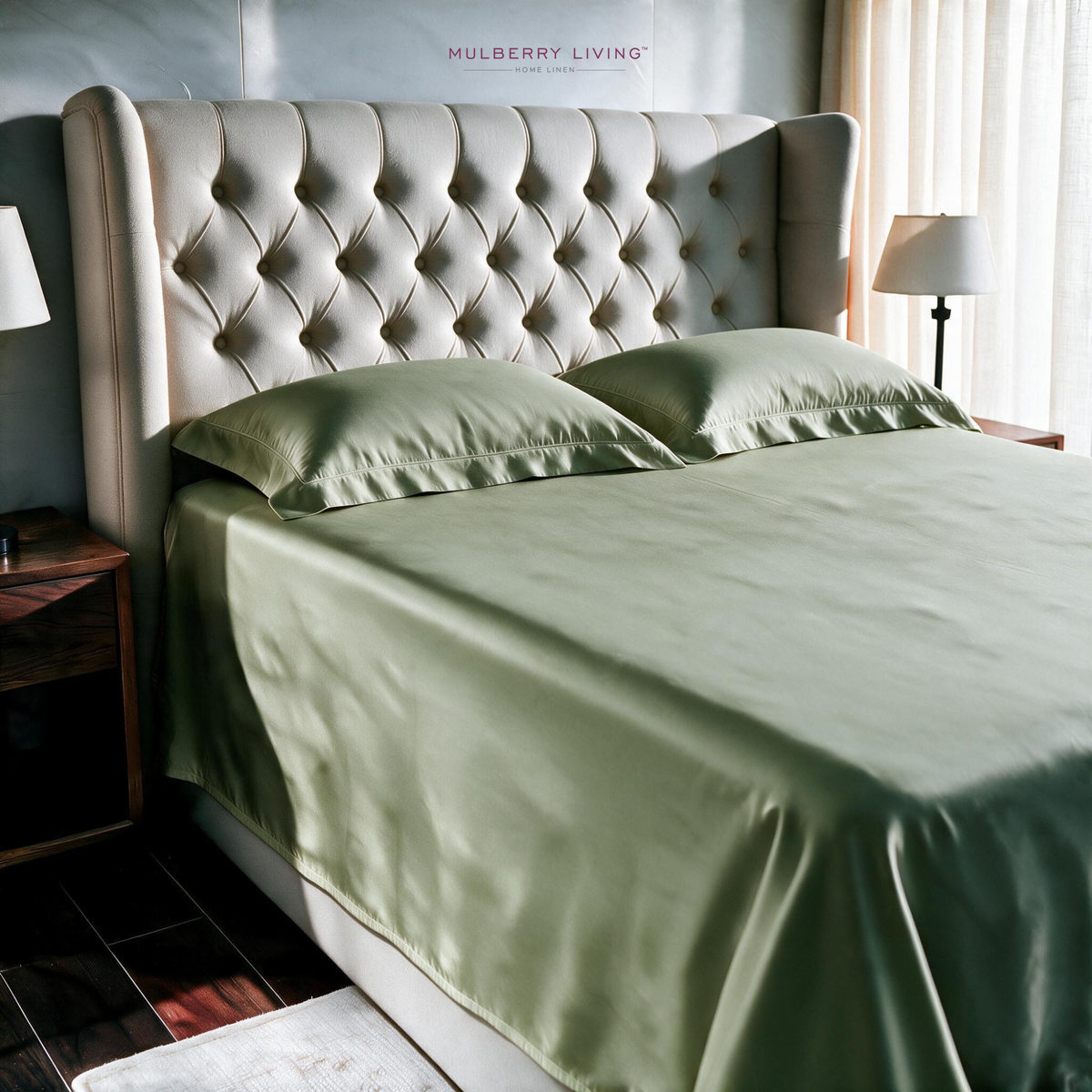 Eco-Friendly Tencel Sateen Super King Bedsheet Set with 2 Pillow Covers – Cooling, Ultra-Soft & Silky Smooth