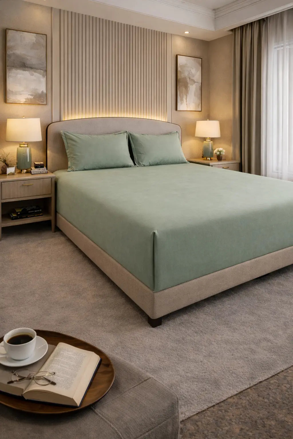 Giza Cotton Super King Sateen Bedsheet Set with 2 Pillow Covers – Ultra-Soft & Hotel-Quality Feel