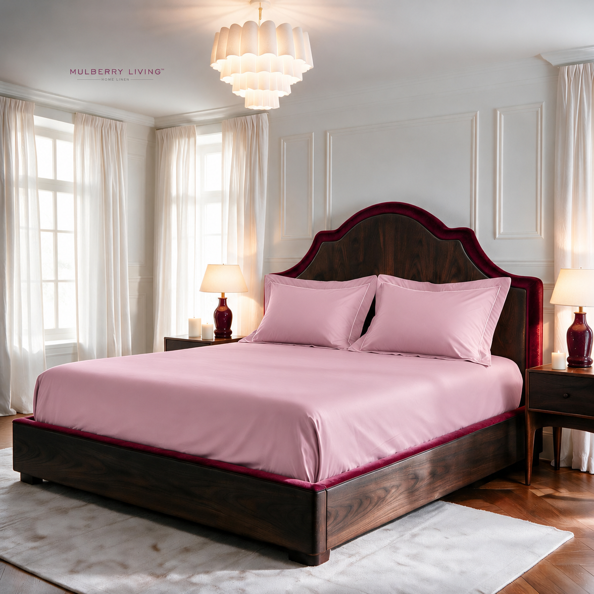 Breathable Sateen Super King Fitted Bedsheet Set | Includes 2 Pillow Covers