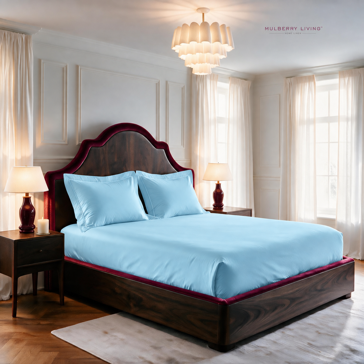 Breathable Sateen Super King Fitted Bedsheet Set | Includes 2 Pillow Covers