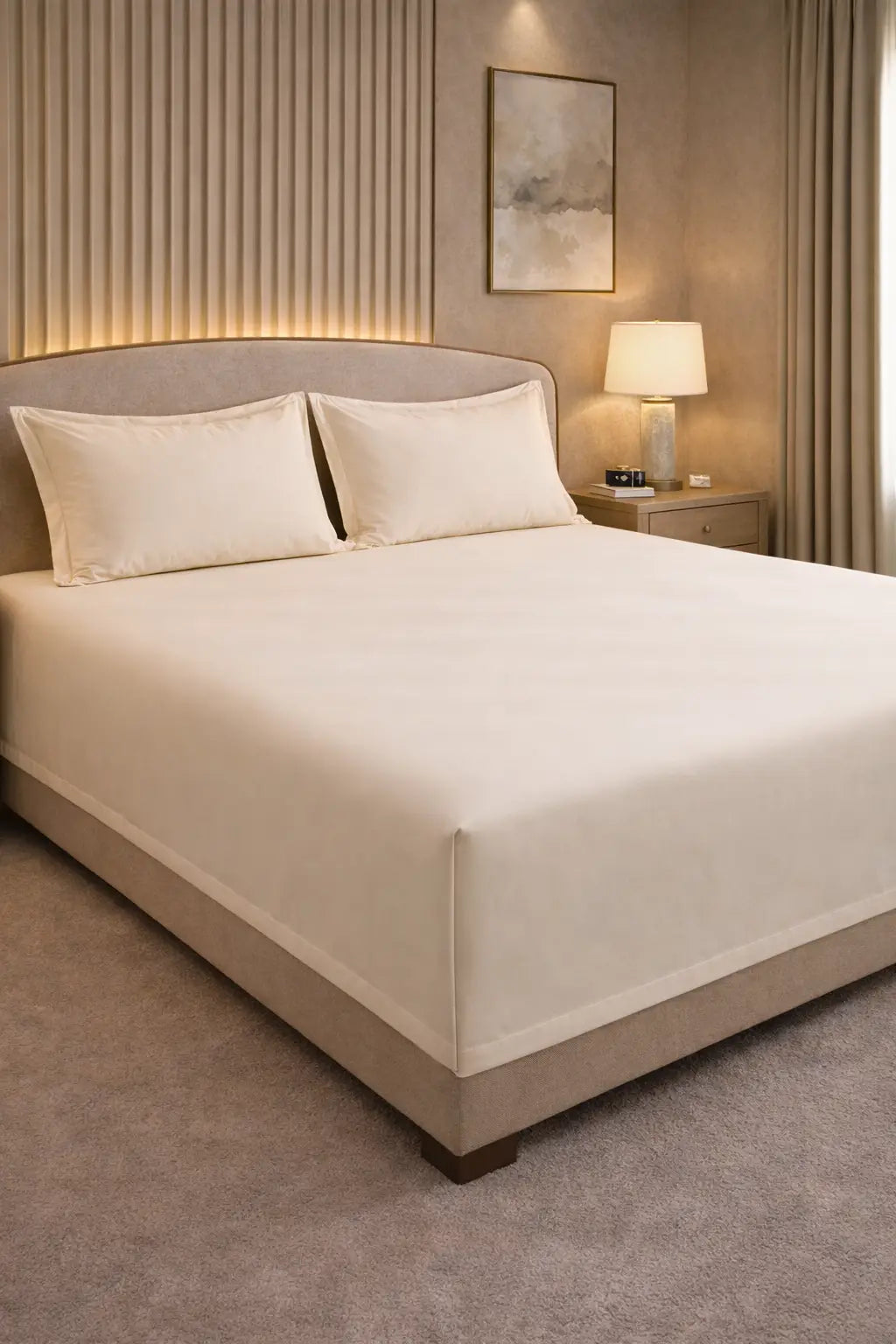 Giza Cotton Super King Sateen Bedsheet Set with 2 Pillow Covers – Ultra-Soft & Hotel-Quality Feel