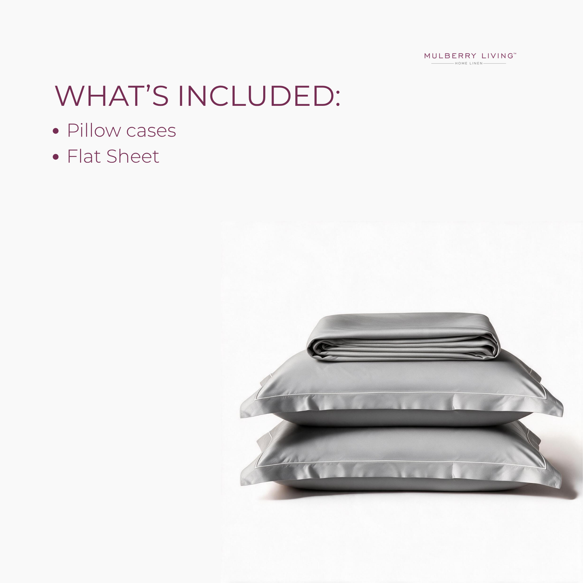 Minimal Solid Super Sateen Bedsheet Set with 2 Pillow Covers – Soft & Breathable