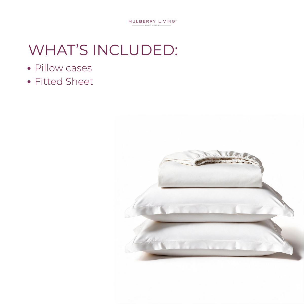 Breathable Sateen Super King Fitted Bedsheet Set | Includes 2 Pillow Covers