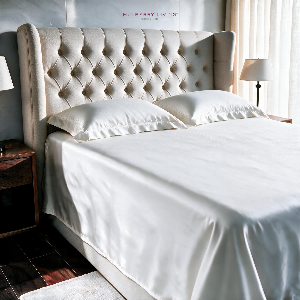 Eco-Friendly Tencel Sateen Super King Bedsheet Set with 2 Pillow Covers – Cooling, Ultra-Soft & Silky Smooth
