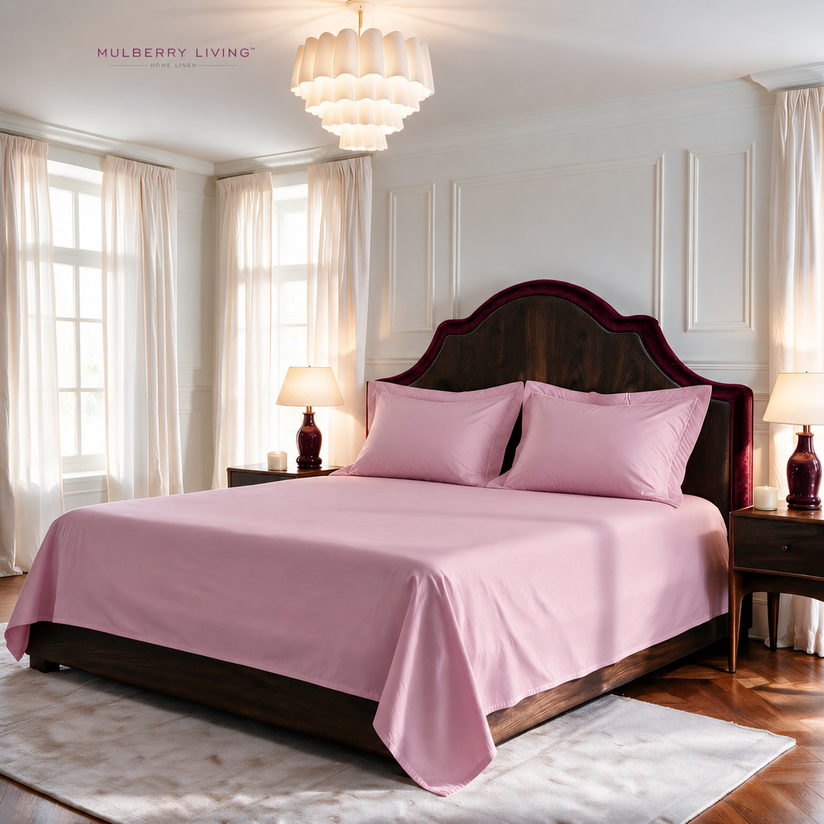 Minimal Solid Super Sateen Bedsheet Set with 2 Pillow Covers – Soft & Breathable