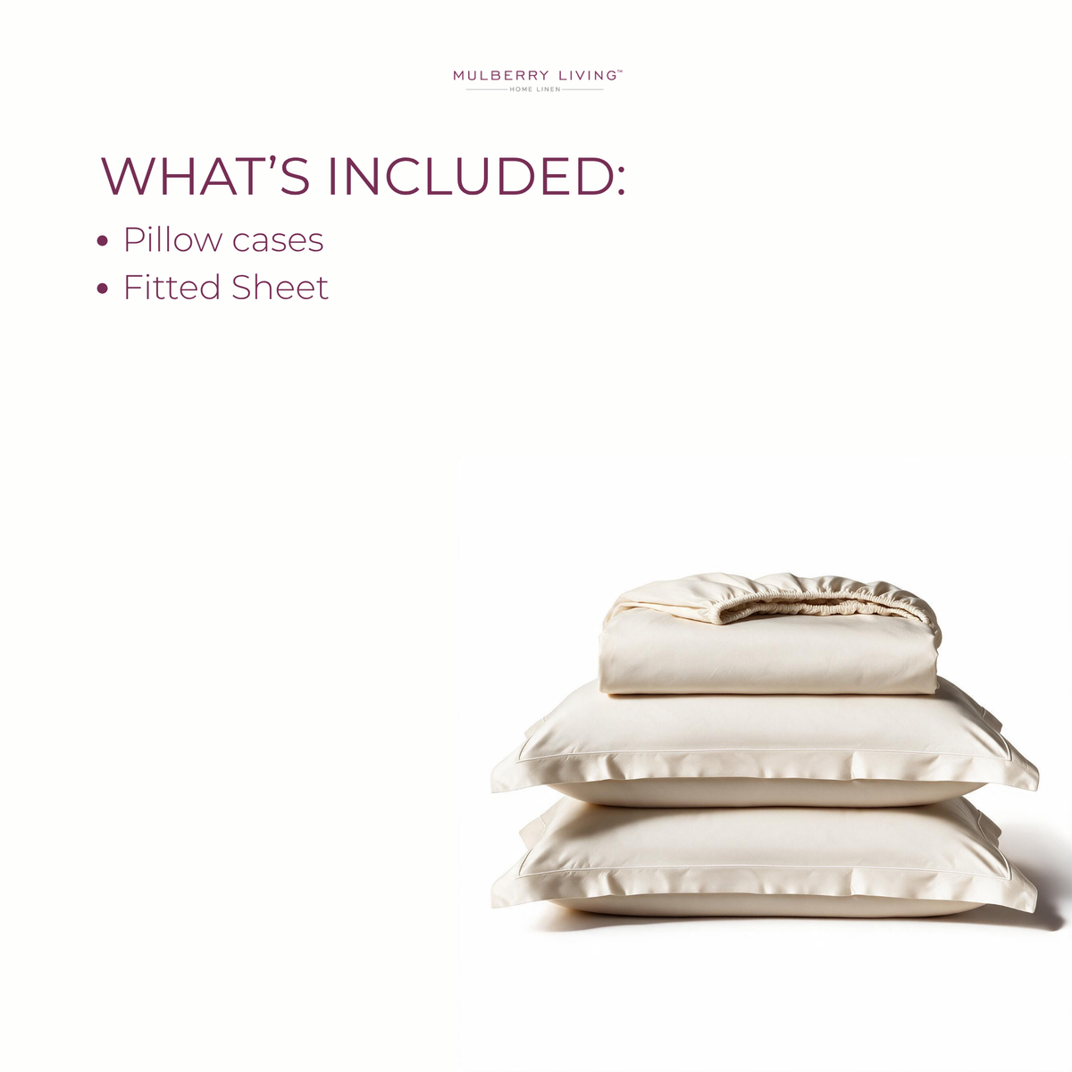 Breathable Sateen Super King Fitted Bedsheet Set | Includes 2 Pillow Covers