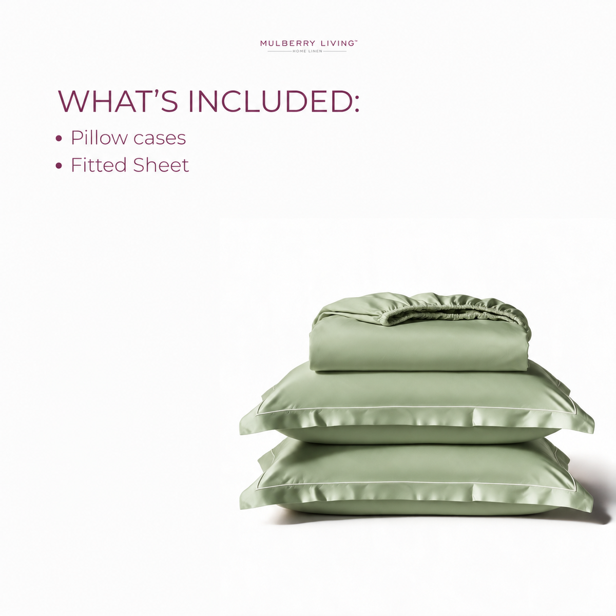 Breathable Sateen Super King Fitted Bedsheet Set | Includes 2 Pillow Covers