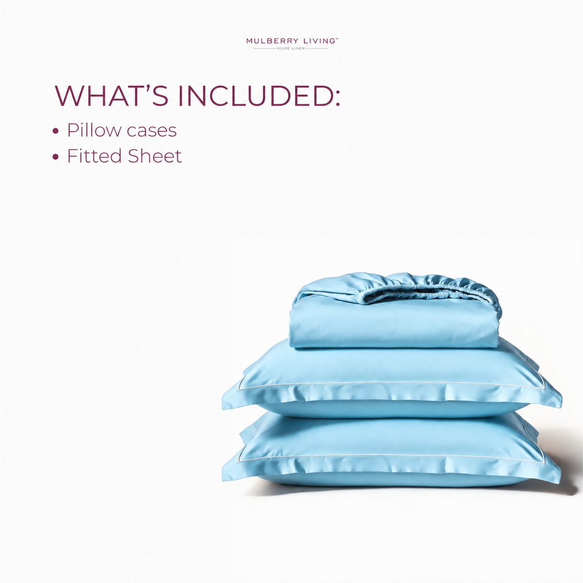 Breathable Sateen Super King Fitted Bedsheet Set | Includes 2 Pillow Covers