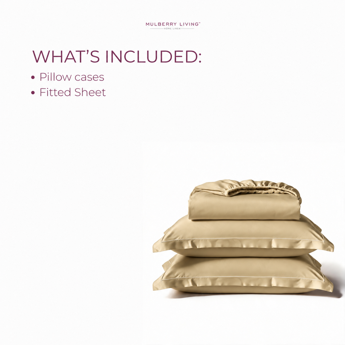 Breathable Sateen Super King Fitted Bedsheet Set | Includes 2 Pillow Covers