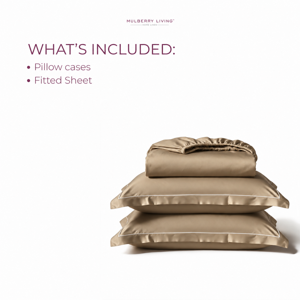Breathable Sateen Super King Fitted Bedsheet Set | Includes 2 Pillow Covers