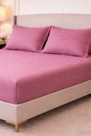 Micro  Checkered Super King Sateen Bedsheet Set with 2 Pillow Covers – Soft & Breathable