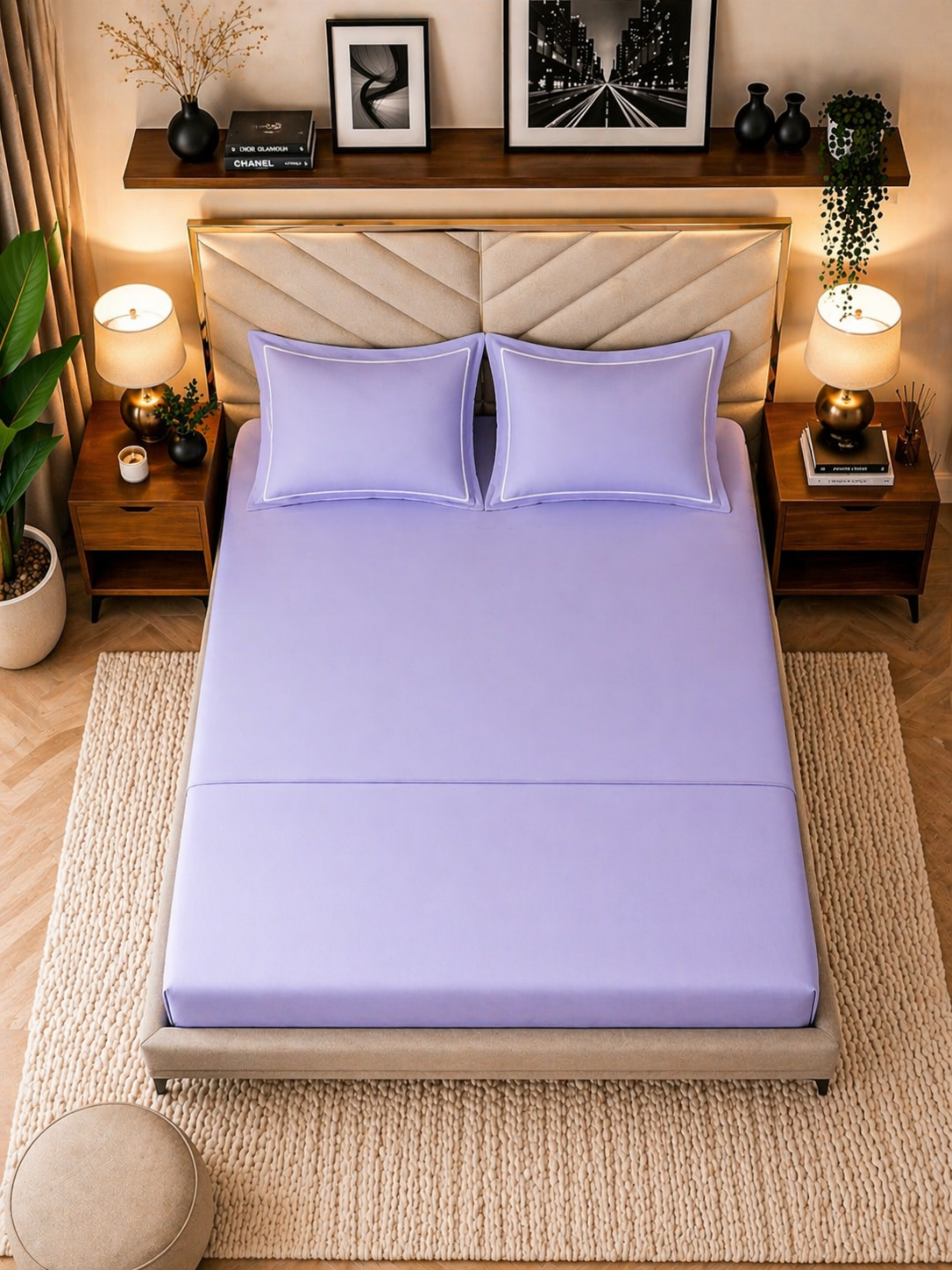 Minimal Solid Super Sateen Bedsheet Set with 2 Pillow Covers – Soft & Breathable