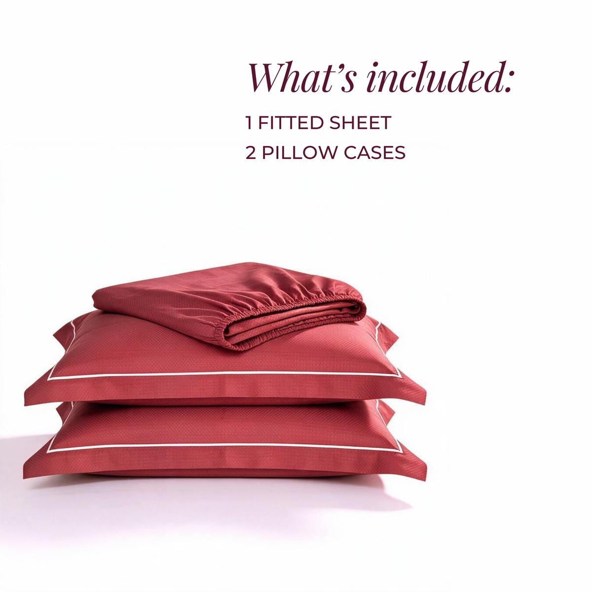 Micro  Checkered Super King Sateen Elastic Fitted Bedsheet Set with 2 Pillow Covers – Soft & Breathable