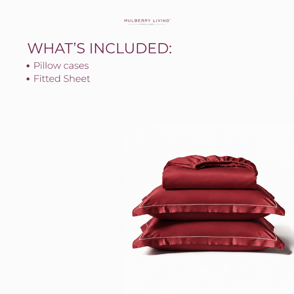 Breathable Sateen Super King Fitted Bedsheet Set | Includes 2 Pillow Covers