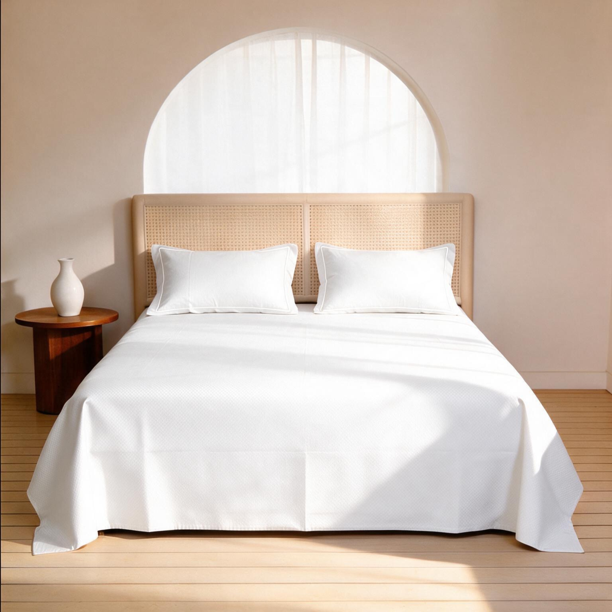 Micro  Checkered Super King Sateen Bedsheet Set with 2 Pillow Covers – Soft & Breathable