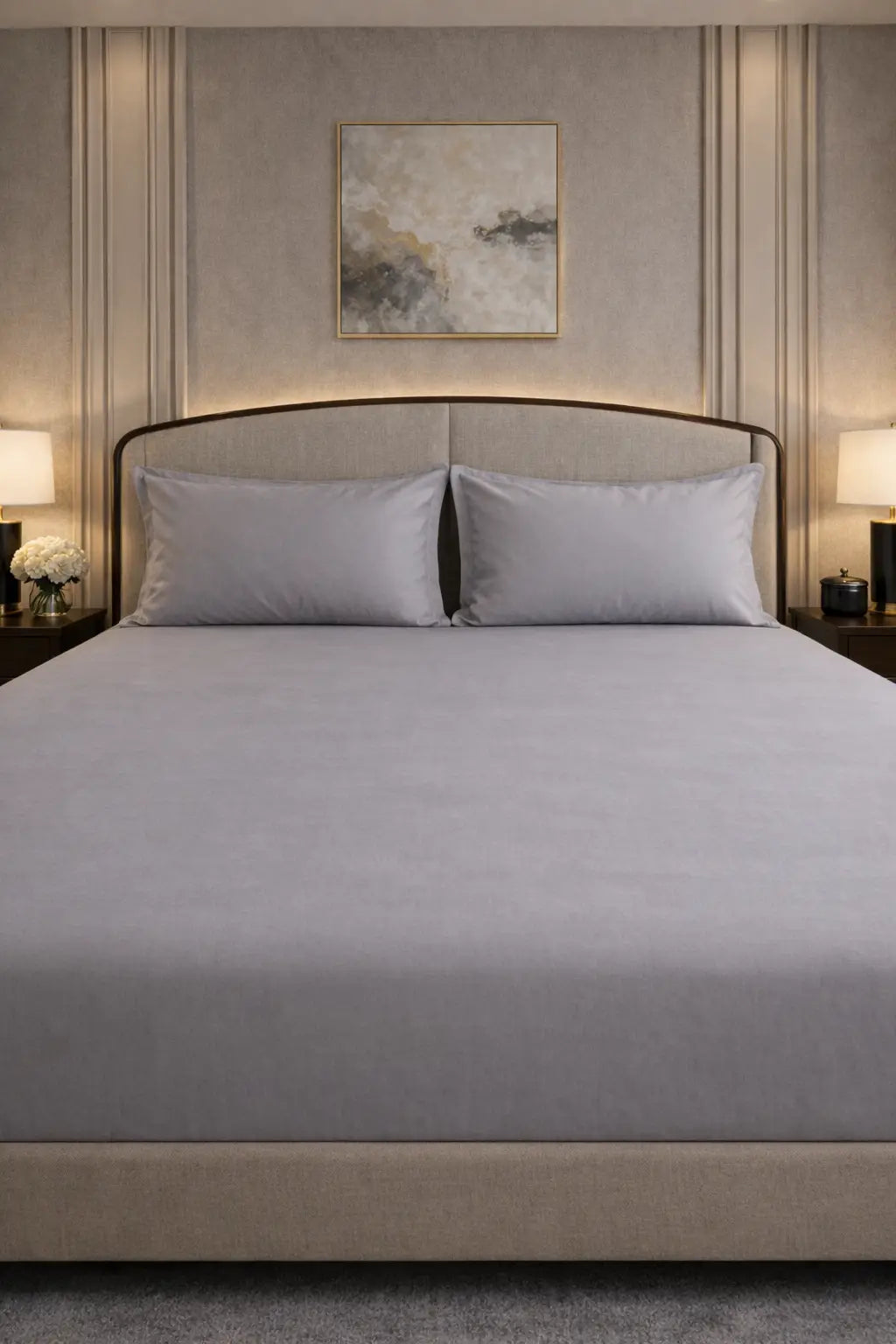 Giza Cotton Super King Sateen Bedsheet Set with 2 Pillow Covers – Ultra-Soft & Hotel-Quality Feel