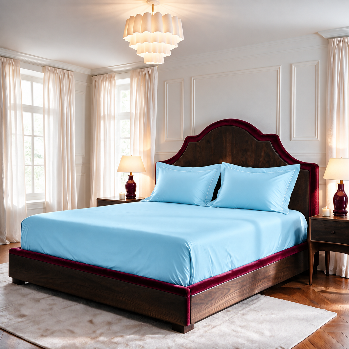 Breathable Sateen Super King Fitted Bedsheet Set | Includes 2 Pillow Covers