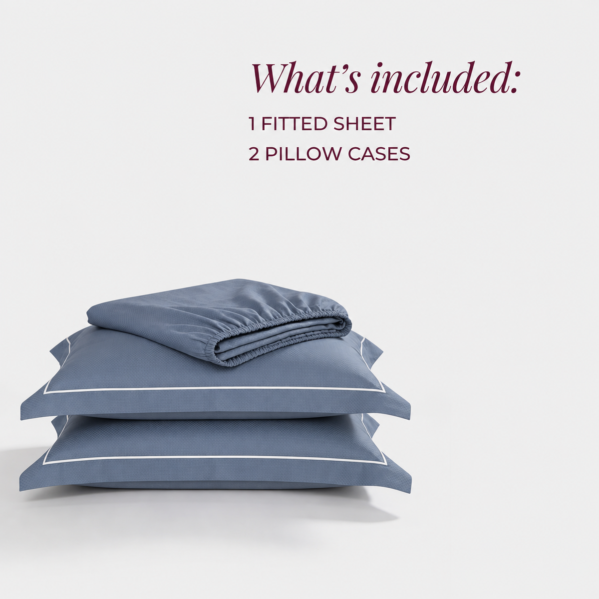 Micro  Checkered Super King Sateen Elastic Fitted Bedsheet Set with 2 Pillow Covers – Soft & Breathable