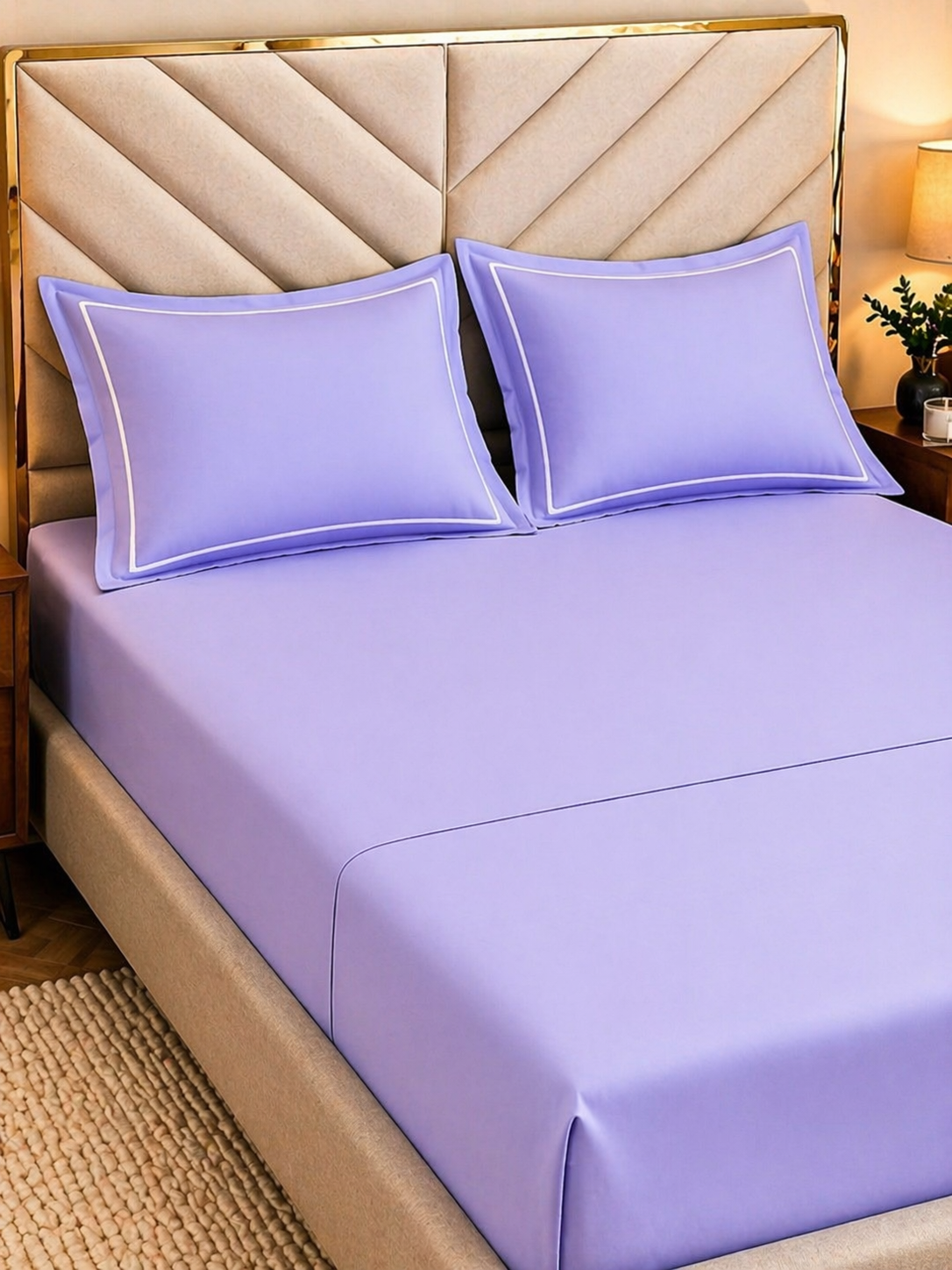 Minimal Solid Super Sateen Bedsheet Set with 2 Pillow Covers – Soft & Breathable