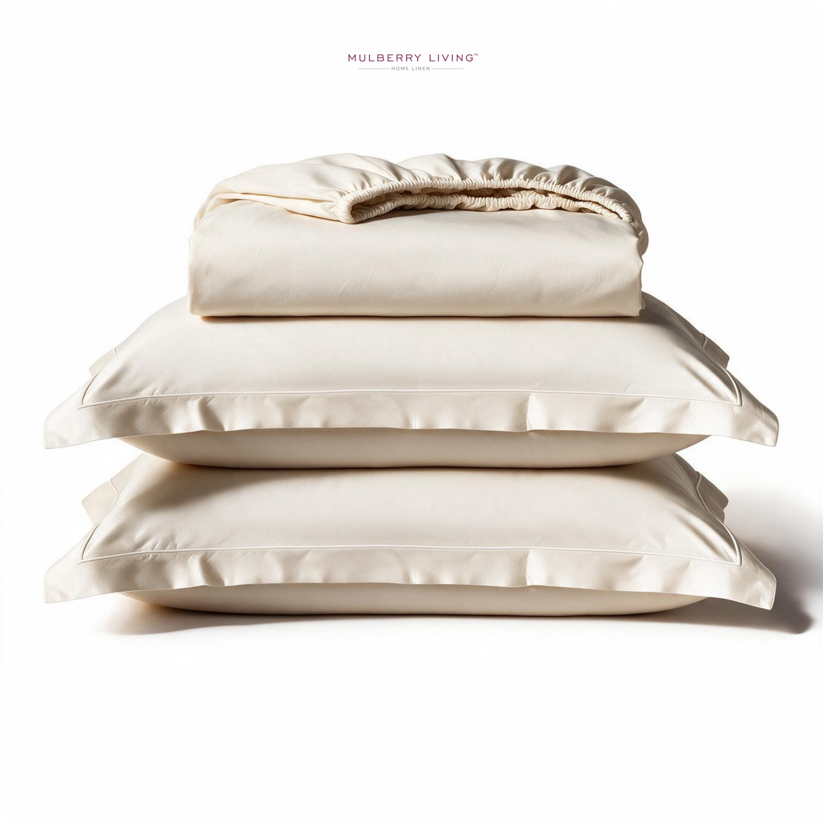 Breathable Sateen Super King Fitted Bedsheet Set | Includes 2 Pillow Covers
