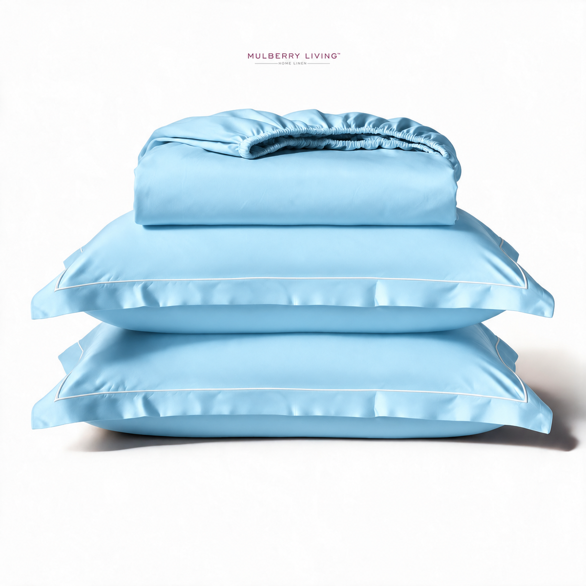 Breathable Sateen Super King Fitted Bedsheet Set | Includes 2 Pillow Covers